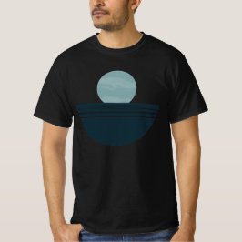 Minimalistisk blå boho geometrisk mån abstrakt t-s t shirt