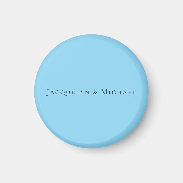Minimalistisk blå Elegant, kaskisk Namn Magnet (Framsidan)