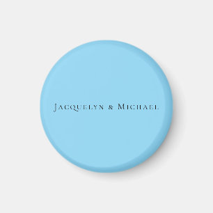 Minimalistisk blå enkel elegant klassisk namn magnet