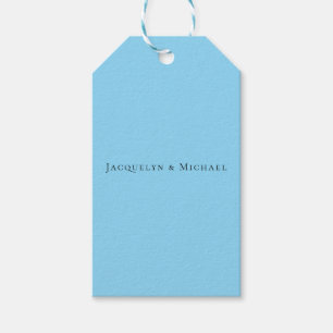 Minimalistisk blå enkel elegant klassisk namn presentetikett