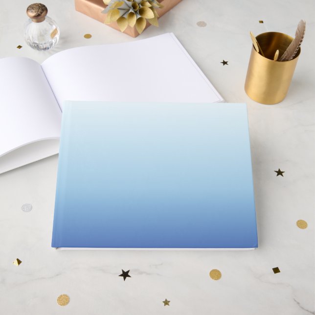 Minimalistisk Blå Gradient Bakgrund Gästböcker (Framsida Öppen)