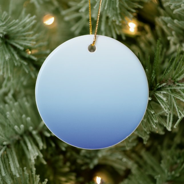 Minimalistisk Blå Gradient Bakgrund Julgransprydnad Keramik (Träd)