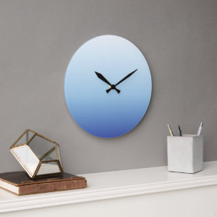 Minimalistisk Blå Gradient Bakgrund Stor Klocka