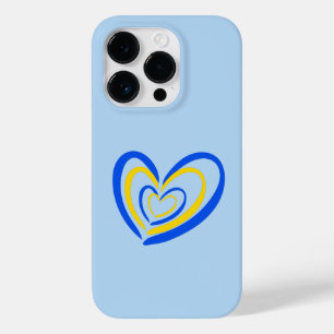 Minimalistisk blå Gult Hjärtar Ukraina inspiration