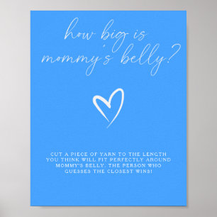 Minimalistisk blå - hur stor är mammans mage spel poster