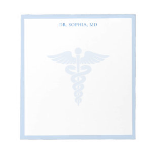 Minimalistisk blå medicinsk logotyp personlig läka anteckningsblock