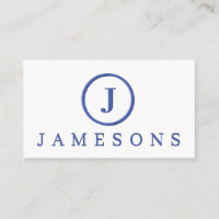 Minimalistisk blå monogram-Logotyp, Embossed Effec