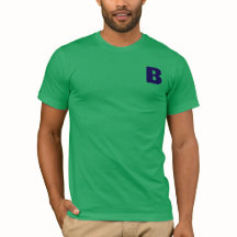 Minimalistisk blå monogram modern grön t-shirt