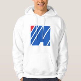 Minimalistisk blå och röd geometrisk rand hoodie