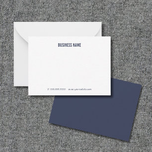 Minimalistisk blå och vit affär anteckningskort