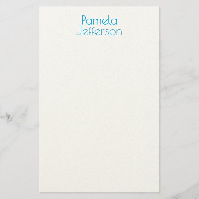 Minimalistisk blå och vit professionell modern nam brevpapper (Framsida)