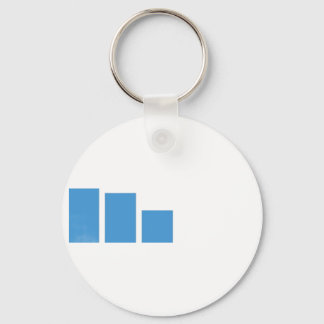 Minimalistisk blå stapeldiagram-adressetikett nyckelring