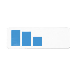 Minimalistisk blå stapeldiagram-adressetikett returadress etikett