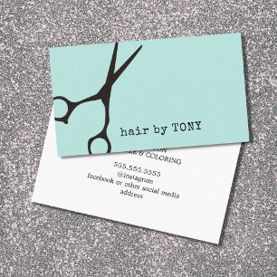 Minimalistisk blå svart sax Hair Stylist Visitkort