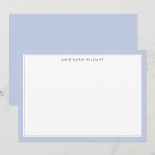 Minimalistisk blå två border namnkort anteckningskort