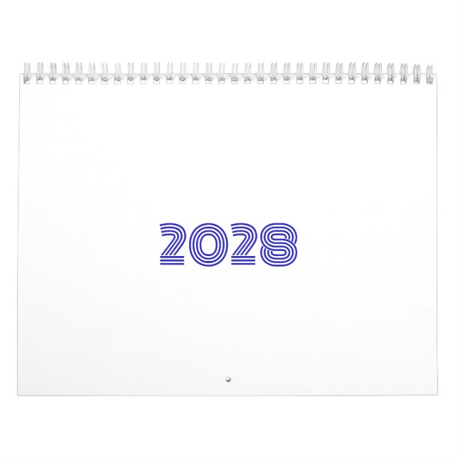 Minimalistisk blå typografi kalender (Omslag)