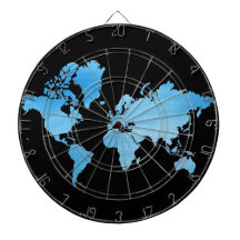 Minimalistisk blå världskarta Vattenfärgskonst