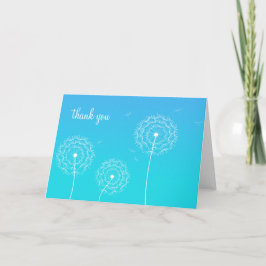 Minimalistisk Blå Vit Maskrosblomma Tack Kort