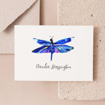 Minimalistisk blåa Dragonfly-Elegant, inspierad
