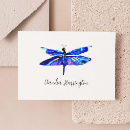 Minimalistisk blåa Dragonfly-Elegant, inspierad Anteckningskort