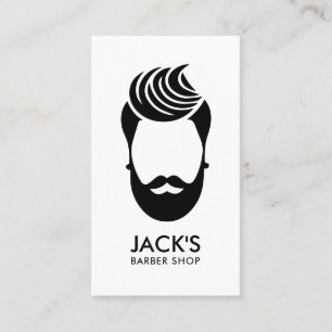 Minimalistisk Black and White Barbershop Visitkort