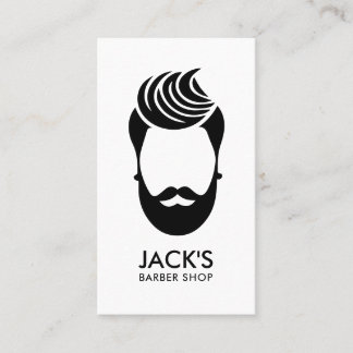Minimalistisk Black and White Barbershop Visitkort