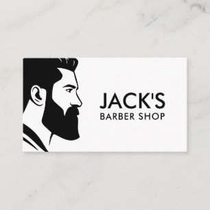 Minimalistisk Black and White Barbershop Visitkort