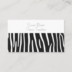 Minimalistisk Black and White Zebra Rand Visitkort