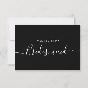 Minimalistisk Black Bridesmaid Frieri Inbjudningar