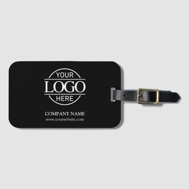 Minimalistisk Black Corporate Business Logotyp Bagagebricka (Framsida horisontal)