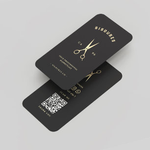 Minimalistisk Black Guld-sax Barbershop Visitkort