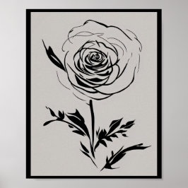 Minimalistisk Bläck Ro Poster