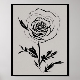 Minimalistisk Bläck Ro Poster
