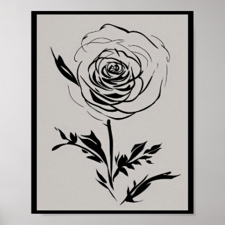 Minimalistisk Bläck Ro Poster
