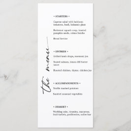 Minimalistisk Black & White Bröllop Menu med Verti Meny