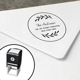 Minimalistisk bladkrans självfärgande stämpel