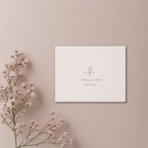 Minimalistisk bladmonogram Rosa bröllopsgästbok