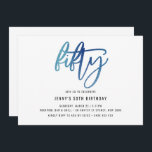 Minimalistisk blåfenad inbjudan på 50:e födelsedag<br><div class="desc">Denna minimalistiska 50:e födelsedagsfest inbjudan präglas av en öga som fångar blåfolie "femtio". Observera att den blå folien bara är en struktur, inte en riktig folie. Om du vill göra en mer avancerad anpassning av den här designen, t.ex. ändra layout, teckensnitt eller storlek text, klickar du på knappen "CUSTOMIZE" ovan....</div>