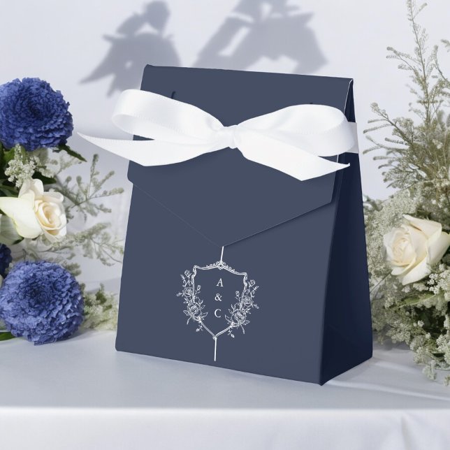Minimalistisk blått gynnande av Tack-flottan Presentaskar (stylish navy favor box ideal for any wedidng or birthday )