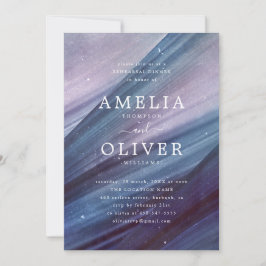 Minimalistisk blått och Lila-Abstrakt - repetition Inbjudningar