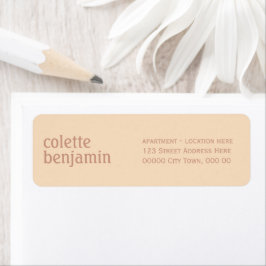 Minimalistisk blek persika & antiklik orange adres returadress etikett