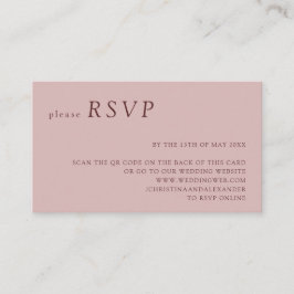 Minimalistisk Blekröd Bröllops QR-kod RSVP Tilläggskort