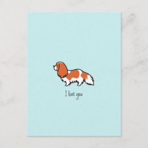 Minimalistisk Blenheim Cavalier Kung Charles Spain Vykort