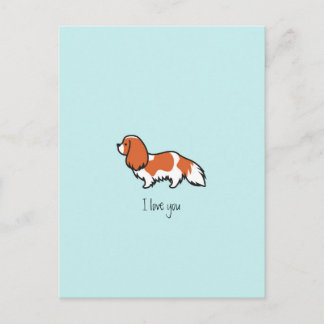 Minimalistisk Blenheim Cavalier Kung Charles Spain Vykort
