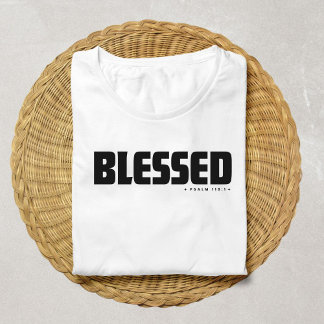 Minimalistisk BLESSAD Psalm 119:1 Kristet förtroe T Shirt