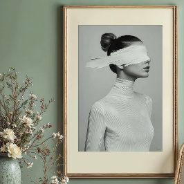 Minimalistisk Blindfold Porträtt Abstrakt Poster