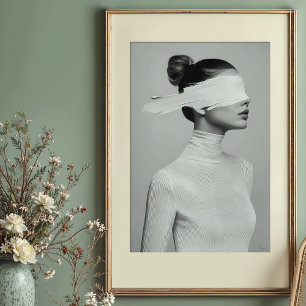 Minimalistisk Blindfold Porträtt Abstrakt Poster