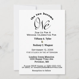 Minimalistisk blir de två en vit Bröllop Inbjudningar