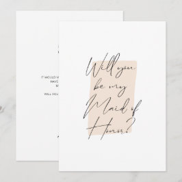 Minimalistisk blir du min Maid of honor Dusty Blue Inbjudningar