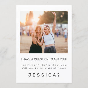 Minimalistisk blir du mitt Maid of honor-kort Inbjudningar